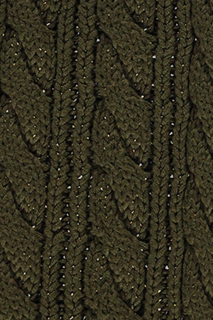 Blended cotton knitted scarf, KHAKI GREEN, detail image number 2