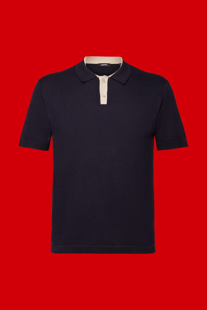Blended TENCEL and sustainable cotton polo shirt, NAVY, detail image number 6