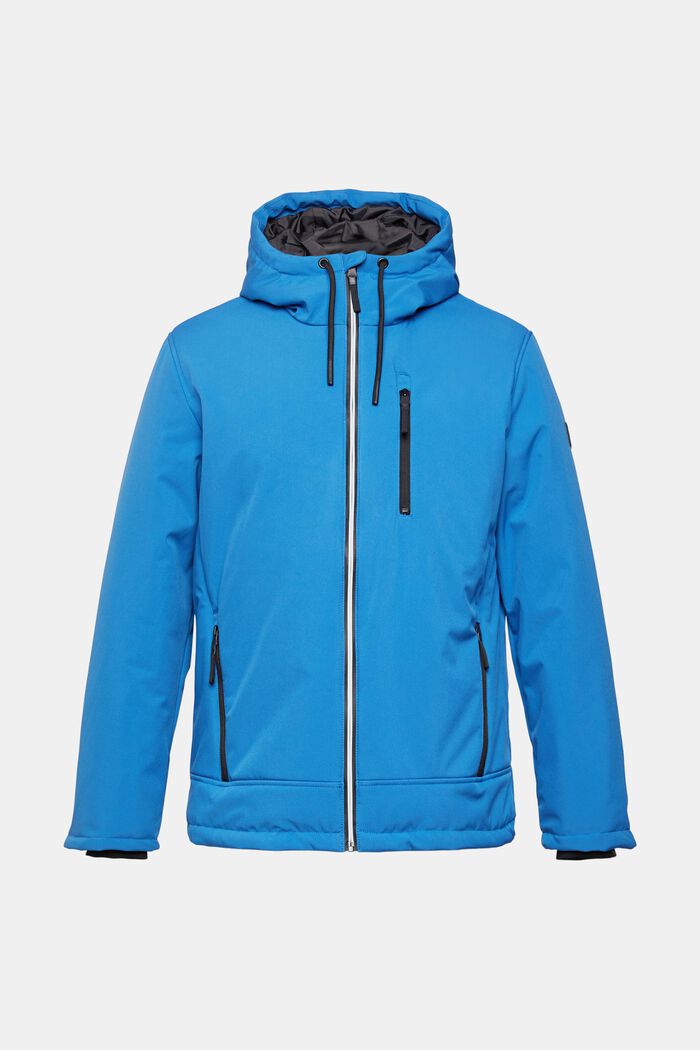 Padded outdoor jacket with a hood