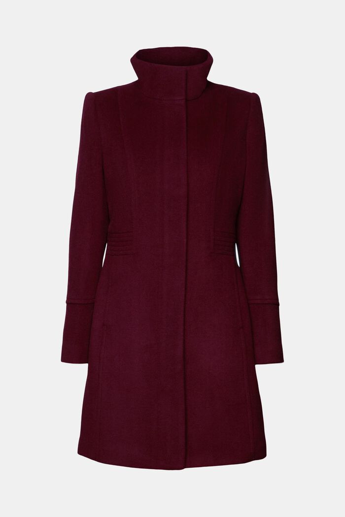 Recycled: wool blend coat, AUBERGINE, detail image number 5