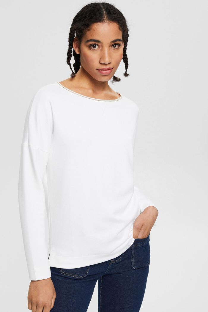 Sweatshirt with a metallic effect, WHITE, detail image number 0