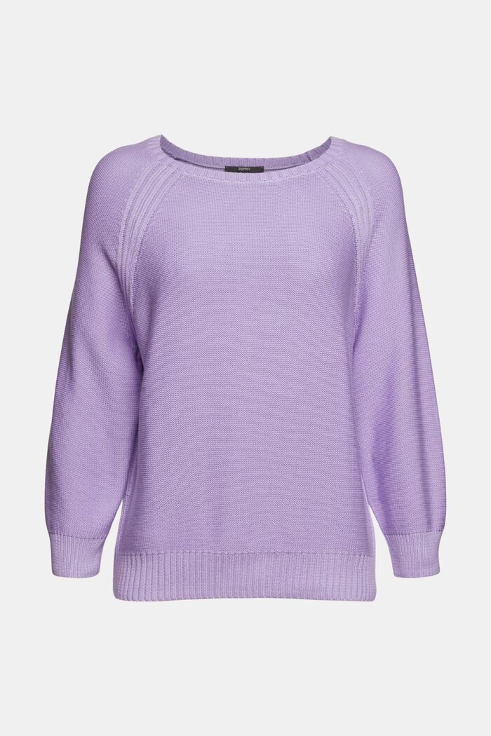 Containing TENCEL™: knitted jumper with raglan sleeves, LAVENDER, detail image number 5