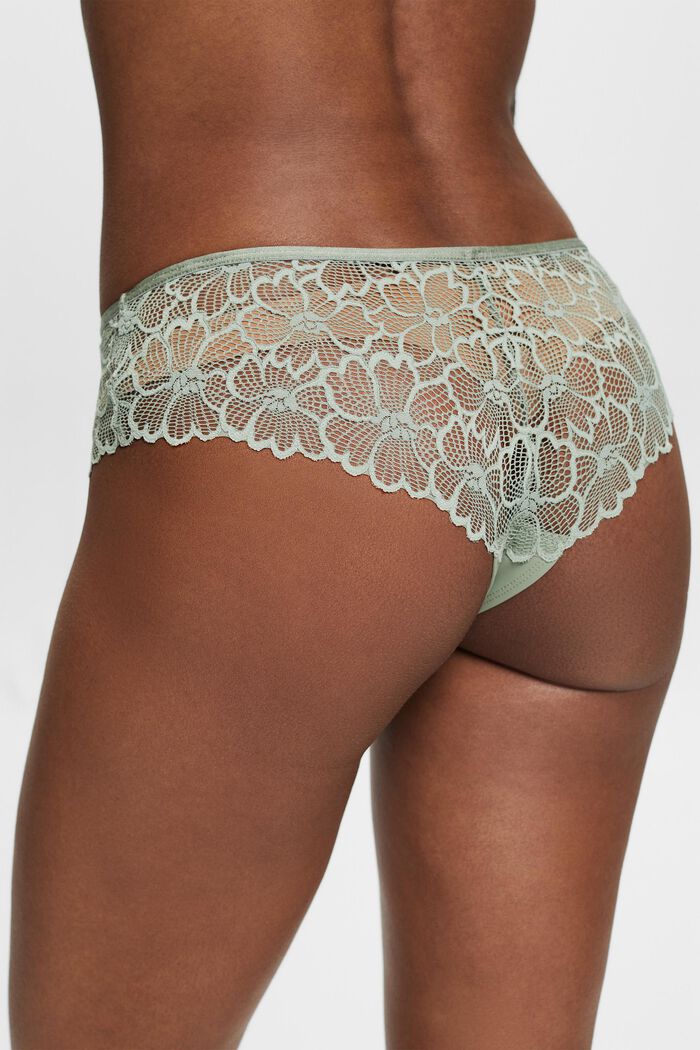 Brazilian Hipster Lace Shorts, DUSTY GREEN, detail image number 3