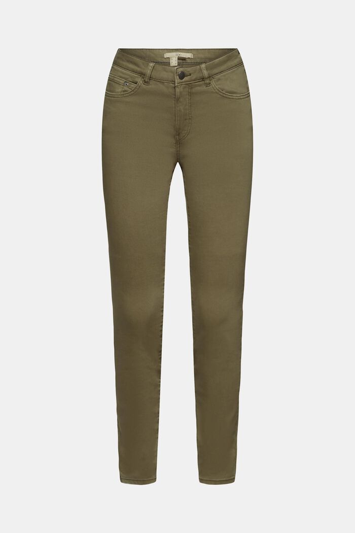 Stretch trousers with organic cotton, DARK KHAKI, detail image number 6