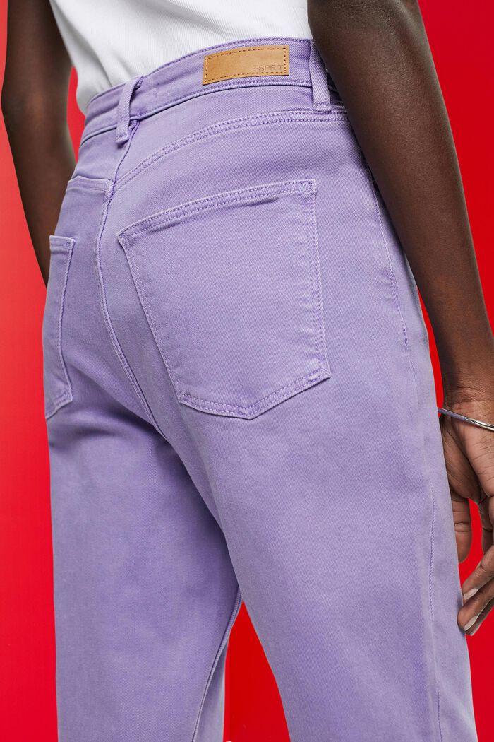 Cropped frayed hem trousers, PURPLE, detail image number 4