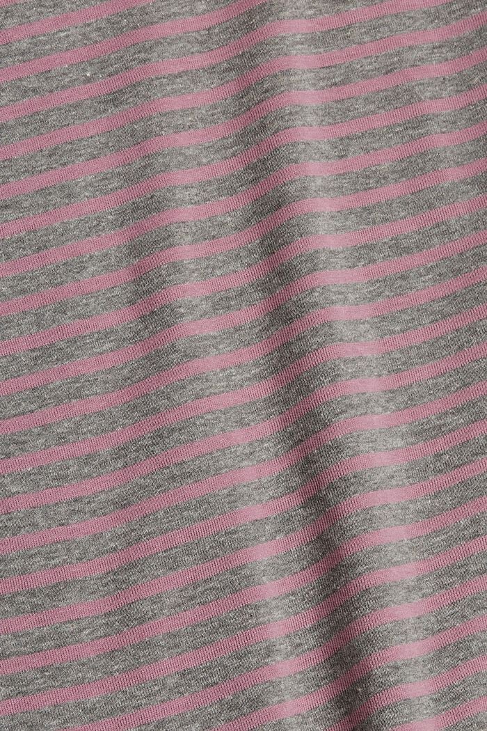 Striped long sleeve top made of organic blended cotton, MAUVE, detail image number 4