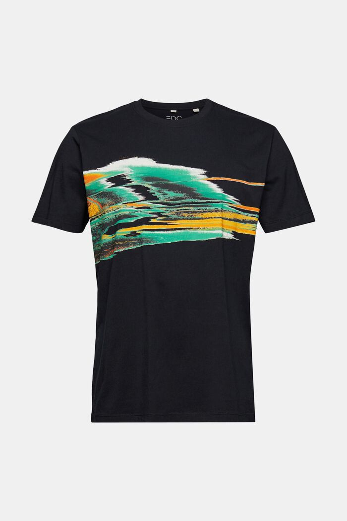 Jersey T-shirt with a print, BLACK, overview
