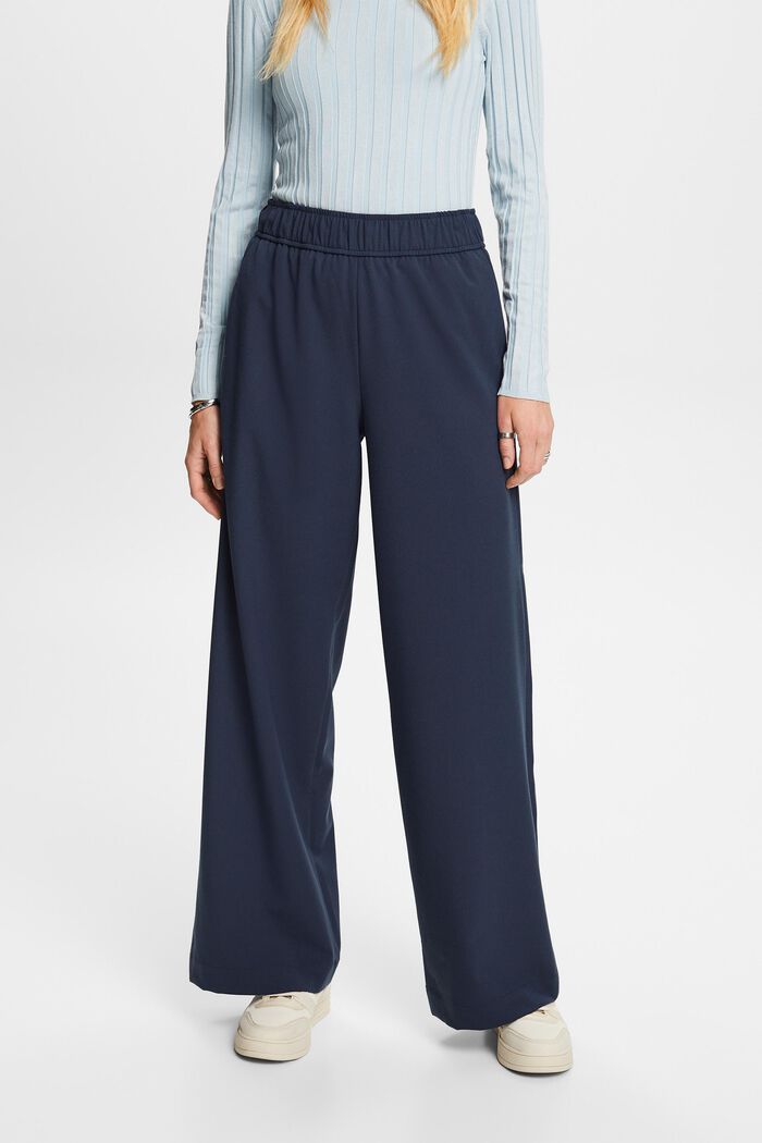 Wide leg pull-on trousers, PETROL BLUE, detail image number 1
