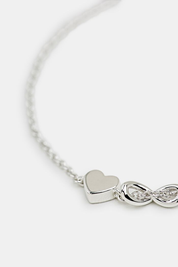 Bracelet with zirconia charm, sterling silver, SILVER, detail image number 1