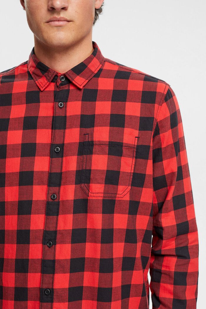 Vichy-checked flannel shirt of sustainable cotton, RED, detail image number 2