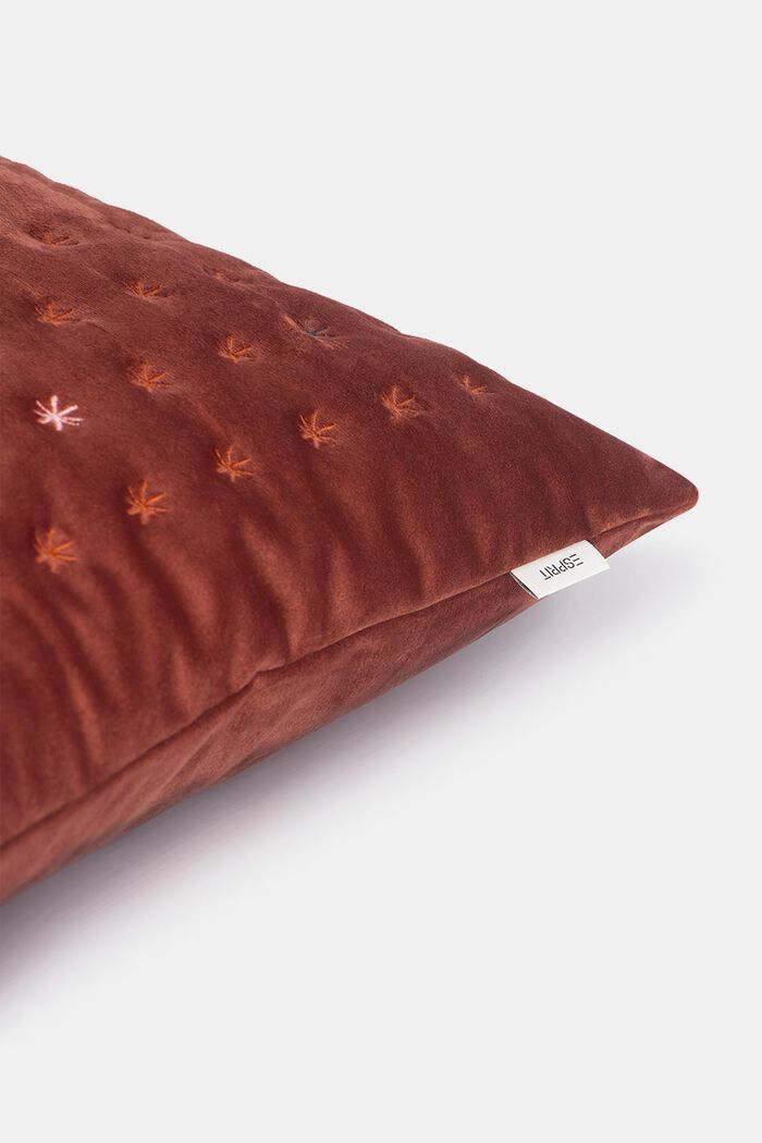 Velvet cushion cover with embroidery, RED, detail image number 4