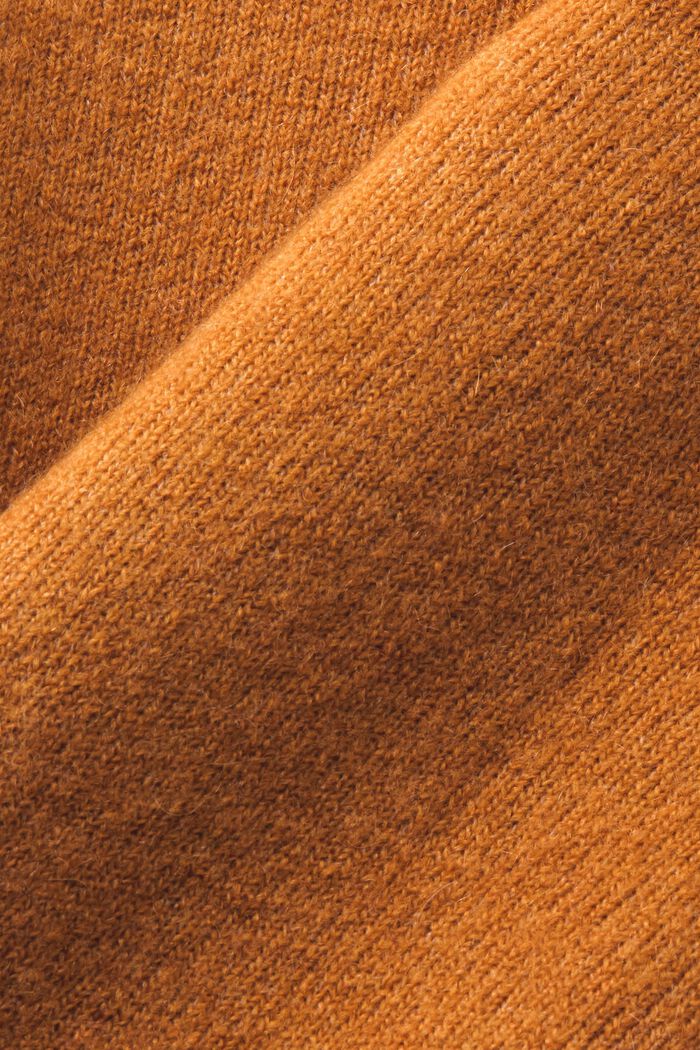 Wool-Blend V-Neck Cardigan, CARAMEL, detail image number 5