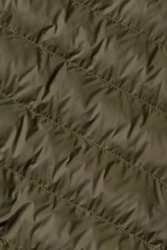 Quilted jacket with high neck, DARK KHAKI, detail image number 1