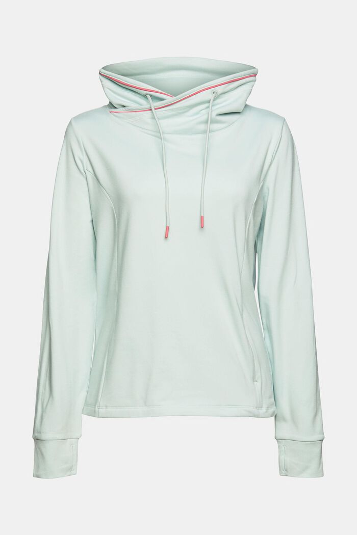 Made of recycled material: active sweatshirt with E-DRY, PASTEL GREEN, detail image number 6