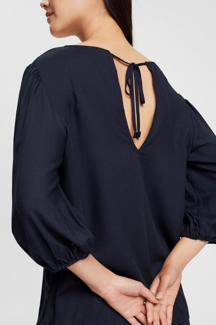 V-neck blouse, NAVY, detail image number 3