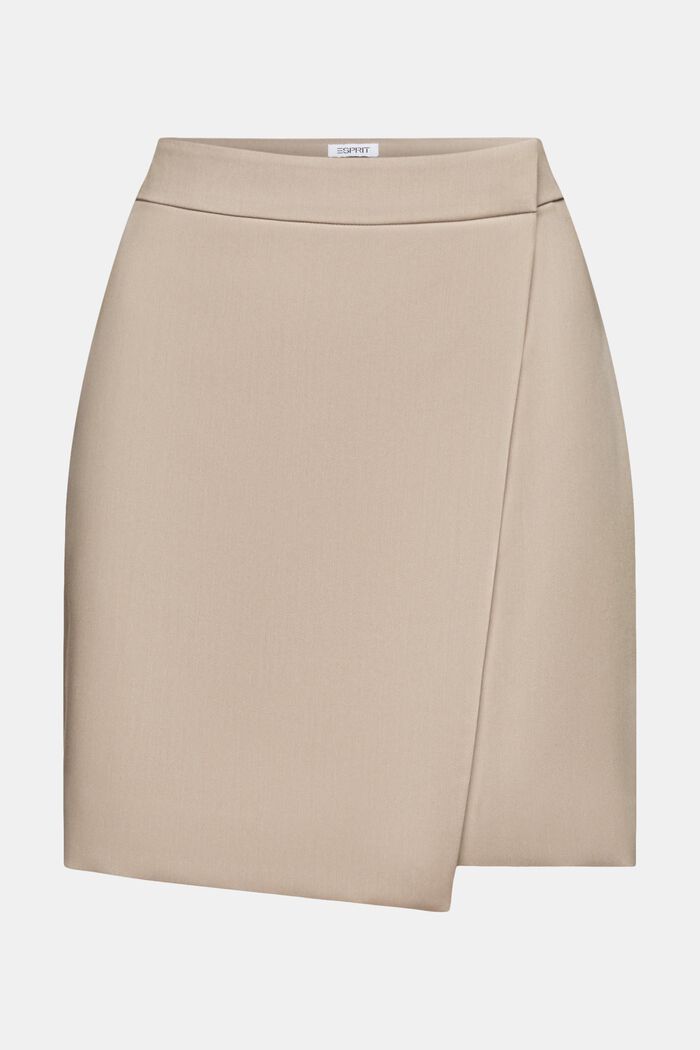Wrap Mini Skirt, LIGHT TAUPE, detail image number 6