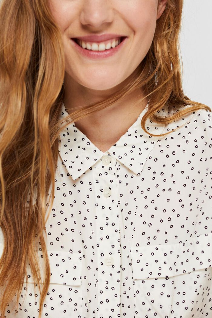Print blouse with LENZING™ ECOVERO™, OFF WHITE, overview