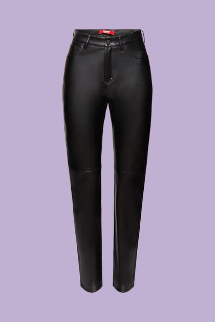 High-Rise Slim Faux Leather Pants