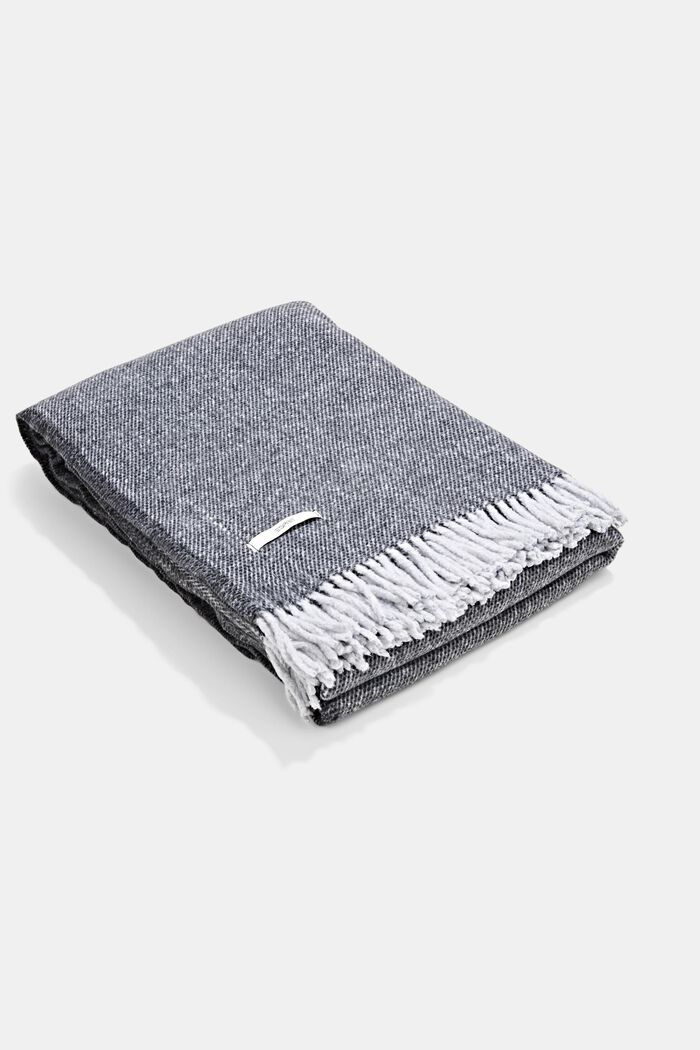 Soft throw in blended cotton, ANTHRAZIT, detail image number 0