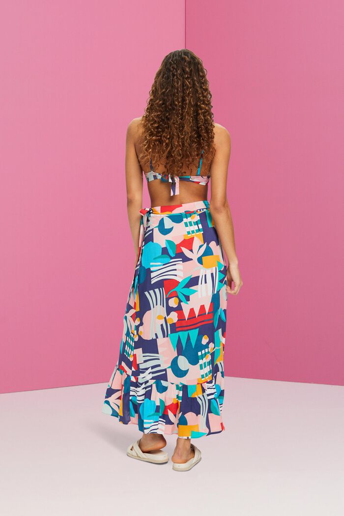 Wrap skirt with multi-coloured print, INK, detail image number 1