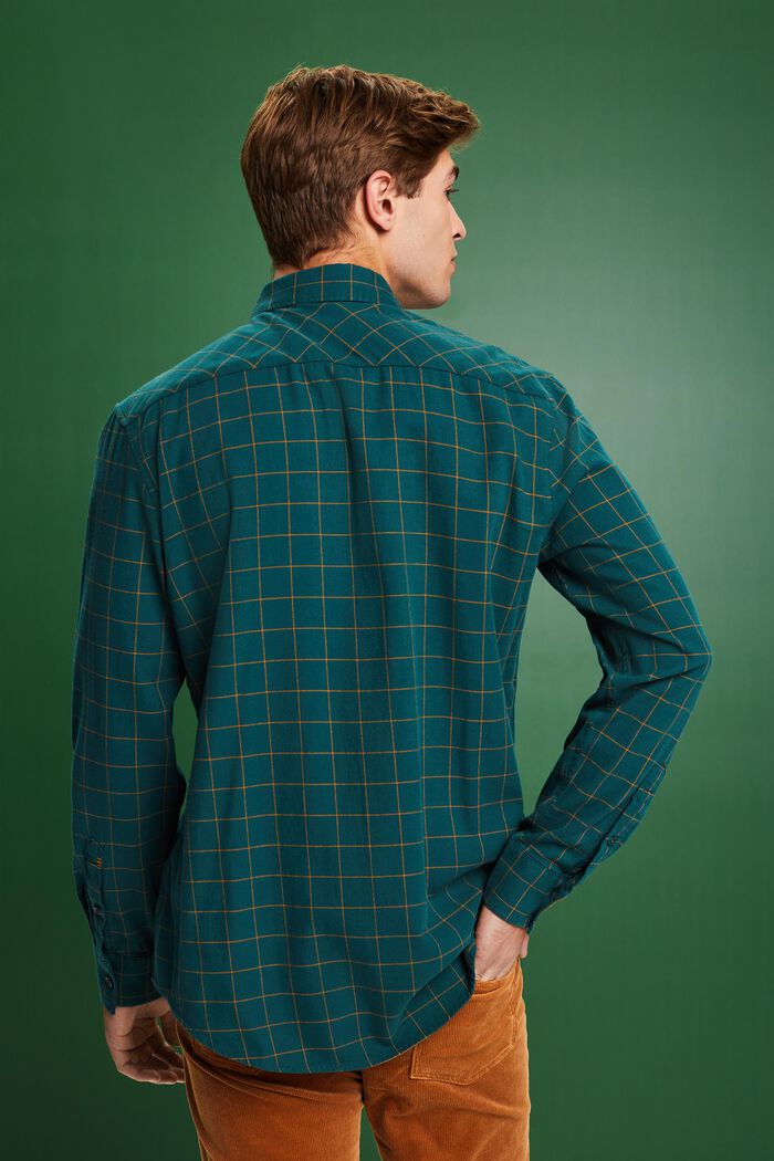 Checked Flannel Regular Fit Shirt, EMERALD GREEN, detail image number 2