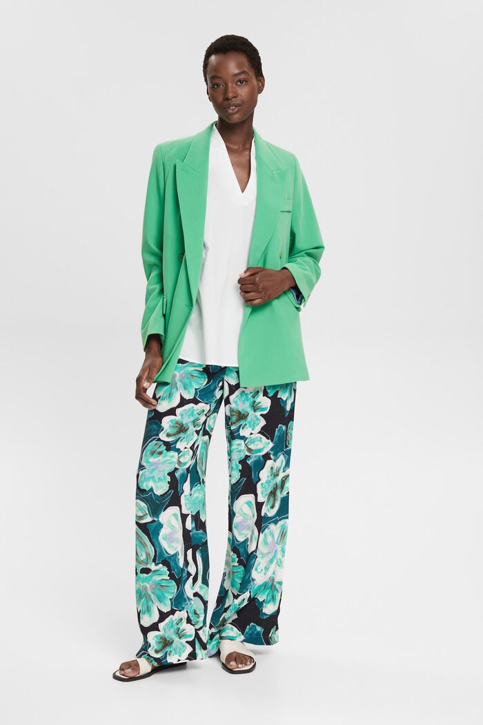 Patterned wide-leg trousers, EMERALD GREEN, detail image number 1