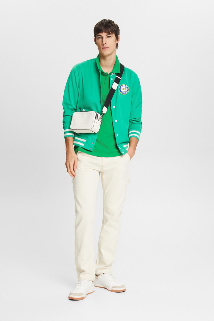 Pima Cotton Piqué Polo Shirt, GREEN, detail image number 1