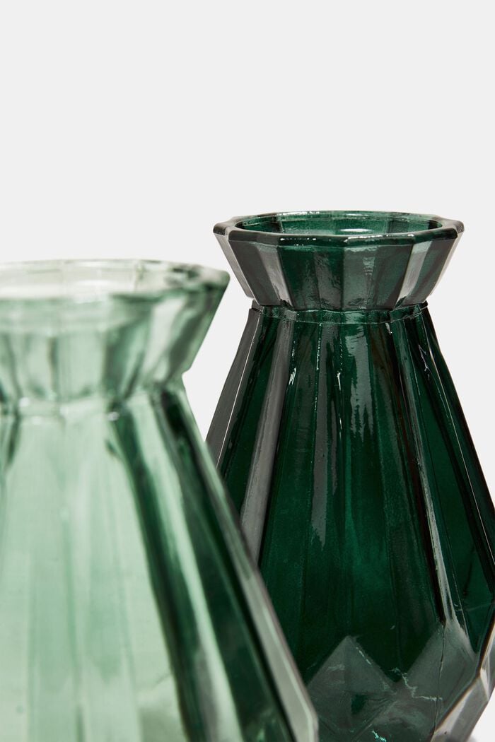 Set of two small crystal vases, GREEN, detail image number 1