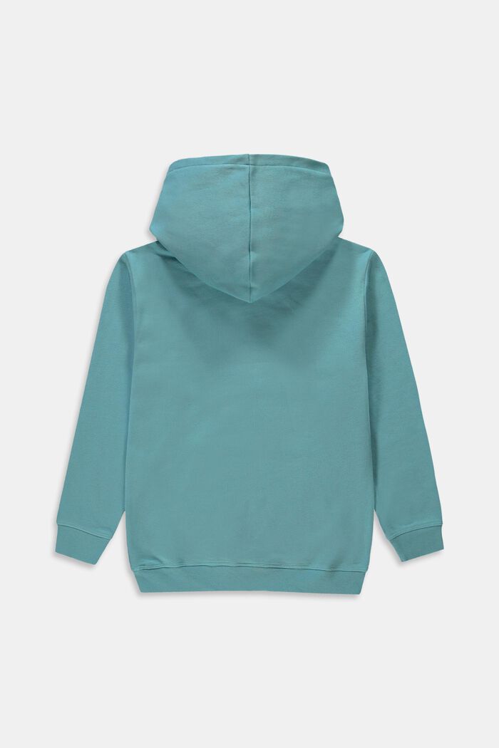 Hooded jumper with a logo print, LIGHT TURQUOISE, detail image number 1