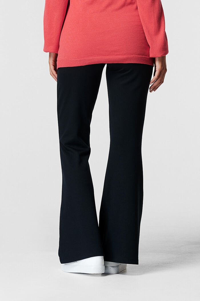Jersey flares with over-bump waistband, BLACK, detail image number 1