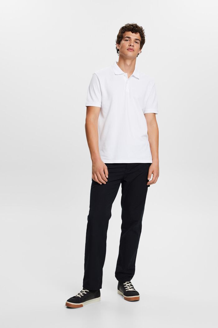 Pima Cotton Piqué Polo Shirt, WHITE, detail image number 4