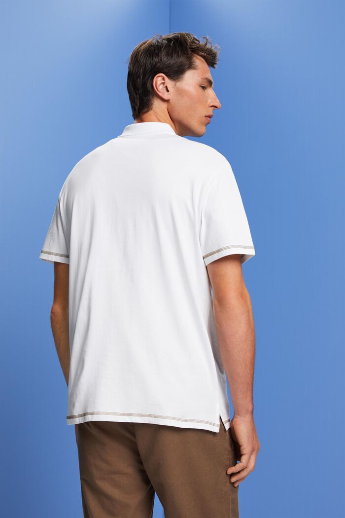 Jersey polo shirt, 100% cotton, WHITE, detail image number 3