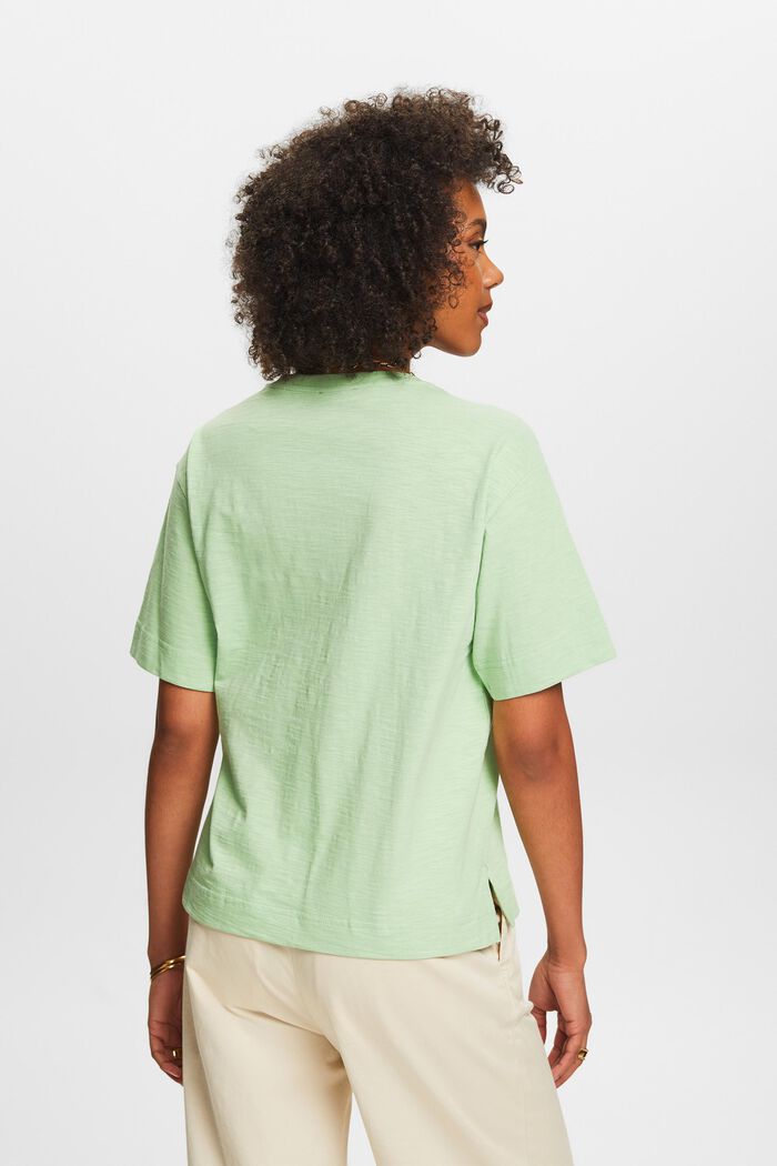V-Neck Slub T-Shirt, LIGHT GREEN, detail image number 2