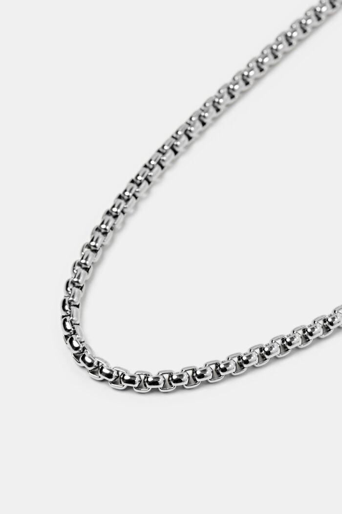 Boxy Stainless Steel Necklace, SILVER, detail image number 1