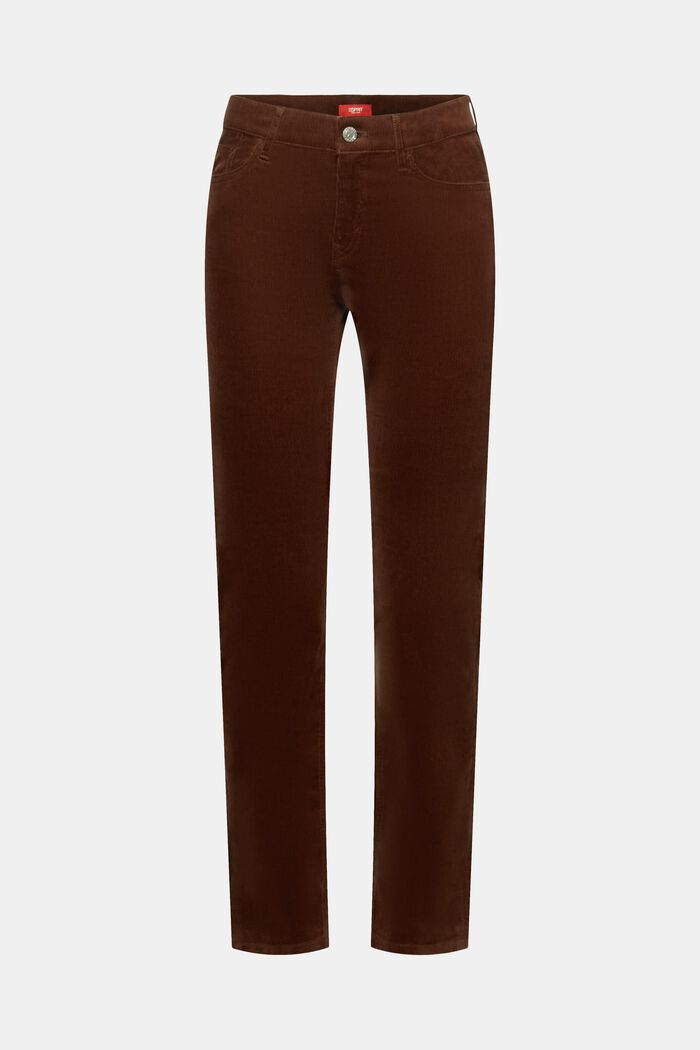 Mid-Rise Slim Corduroy Trousers, BROWN, detail image number 6