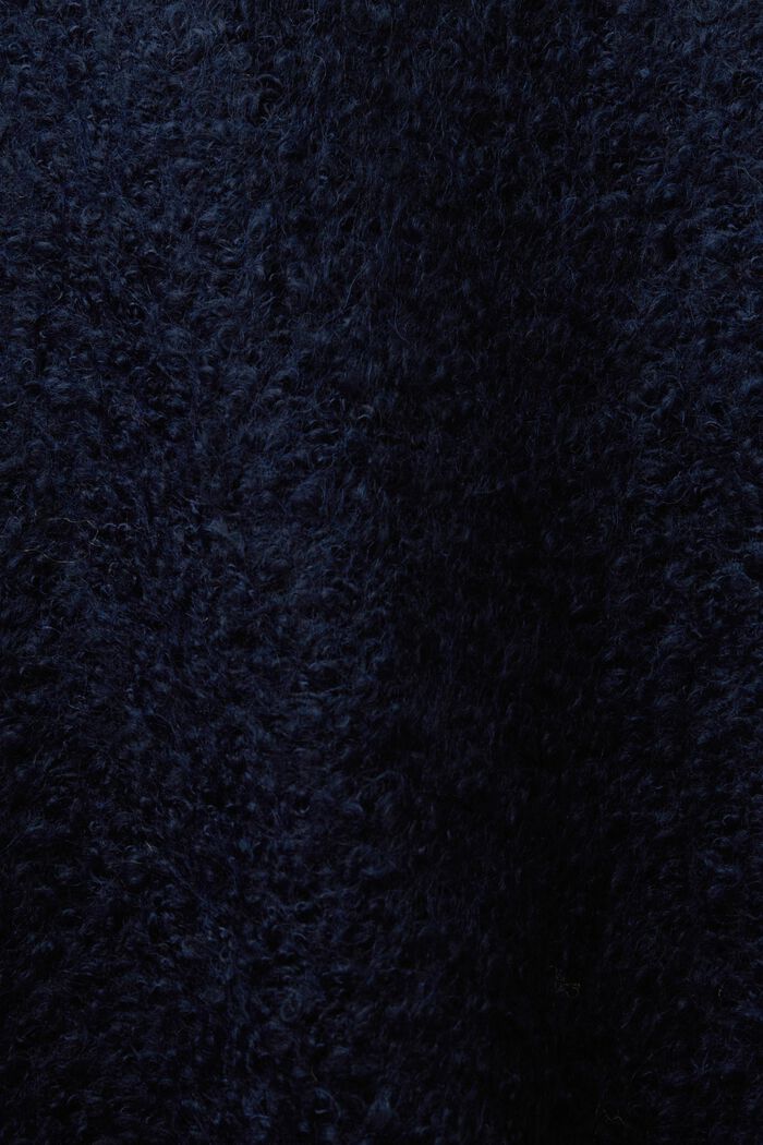 Curly Wool-Blend Coat, NAVY, detail image number 5