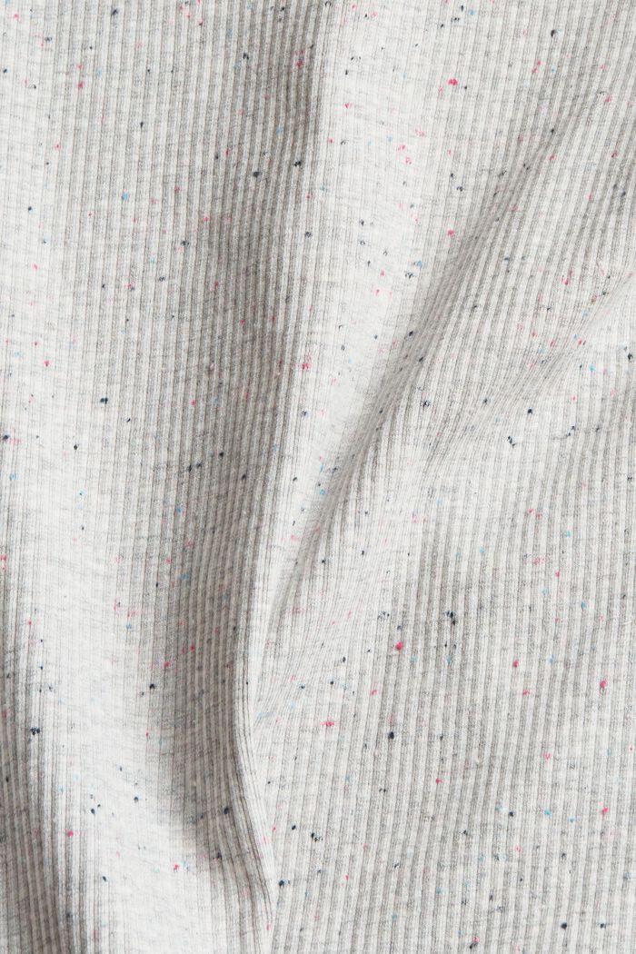 Long sleeve top featuring fantasy yarn, organic cotton blend, LIGHT GREY, detail image number 4