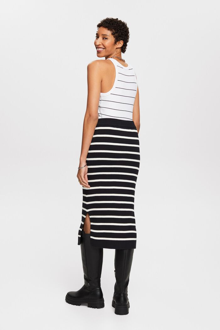 Striped Midi Skirt, BLACK, detail image number 3