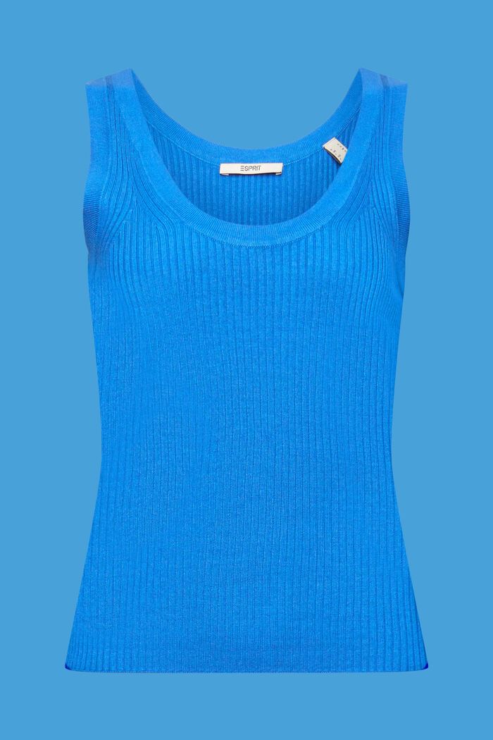 Ribbed-Knit Tank, BRIGHT BLUE, detail image number 6