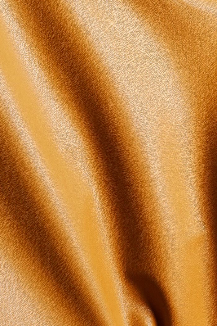 Cropped trousers in faux leather, CAMEL, detail image number 4