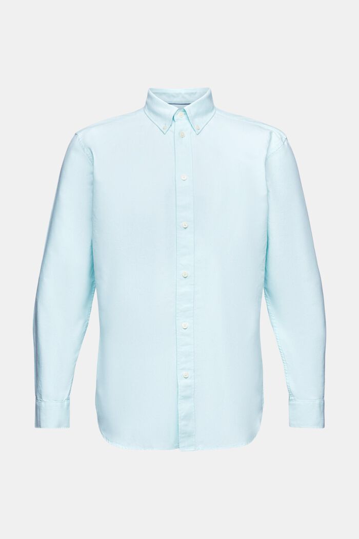 Cotton Oxford Shirt, LIGHT AQUA GREEN, detail image number 7