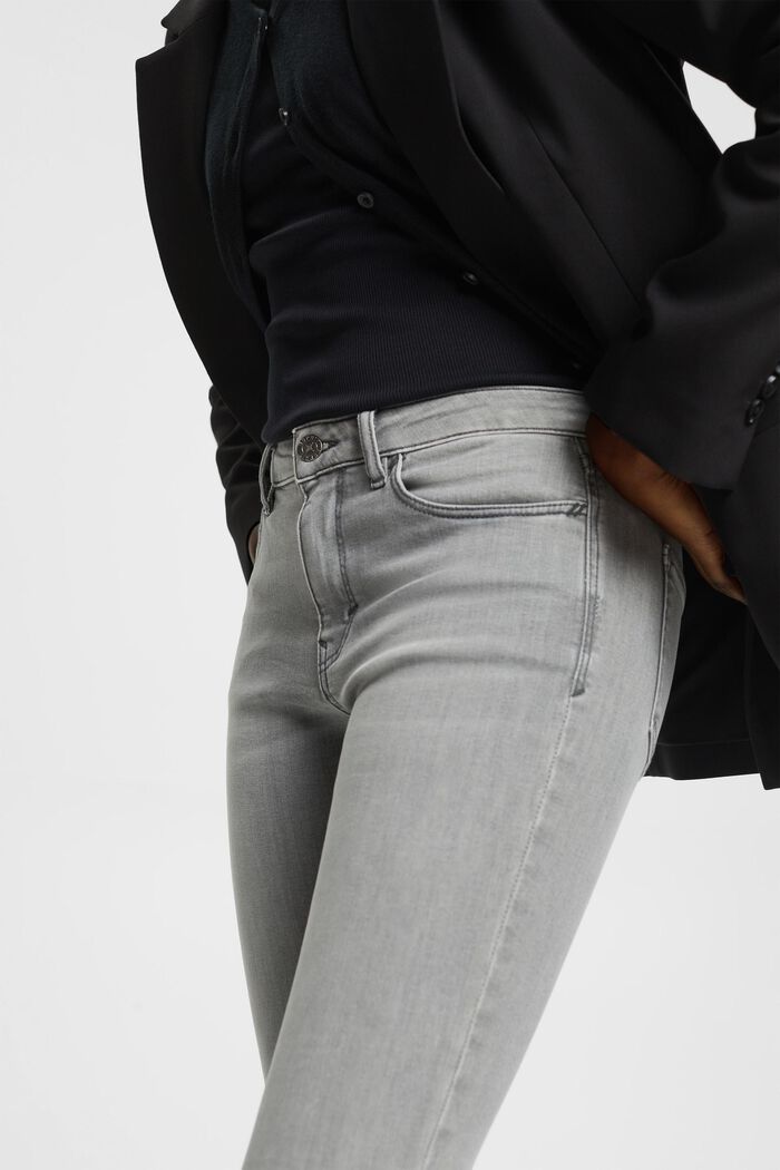 Mid-rise skinny jeans, GREY LIGHT WASHED, detail image number 2