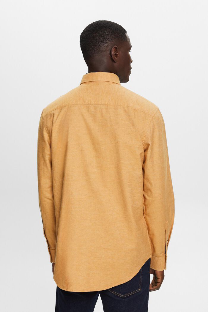 Mottled shirt, 100% cotton, CAMEL, detail image number 3