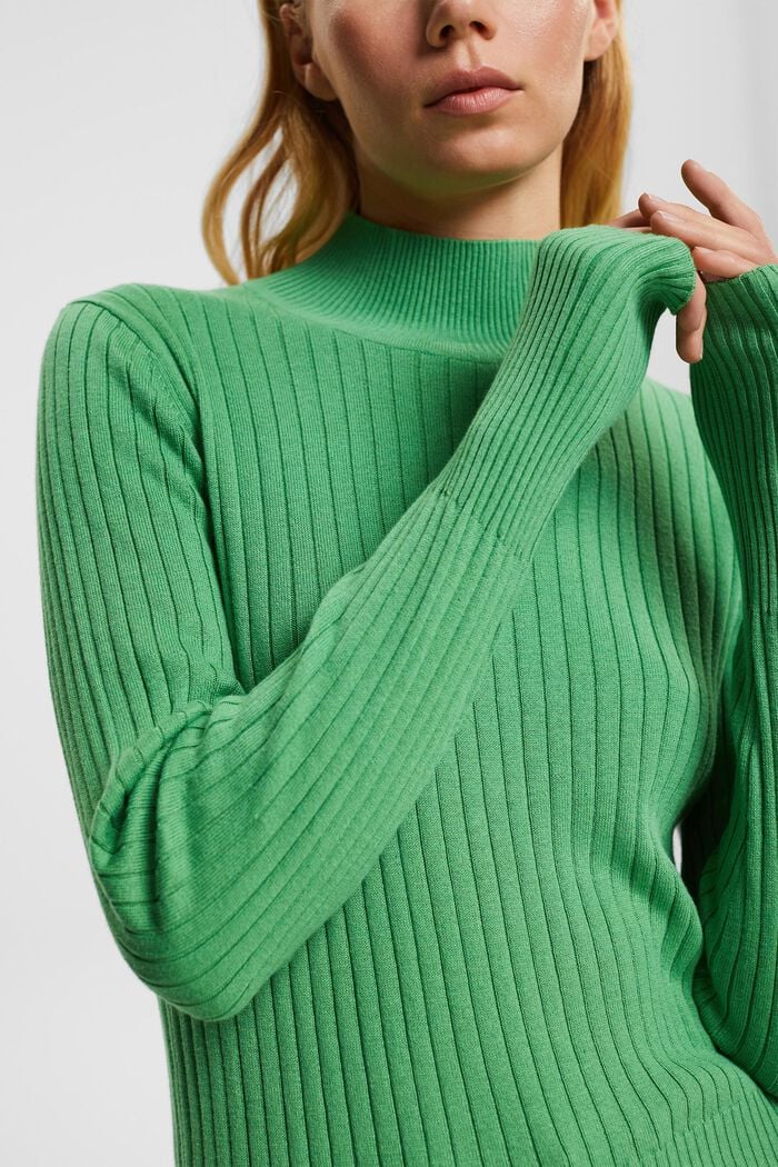 Ribbed knit jumper, GREEN, detail image number 2