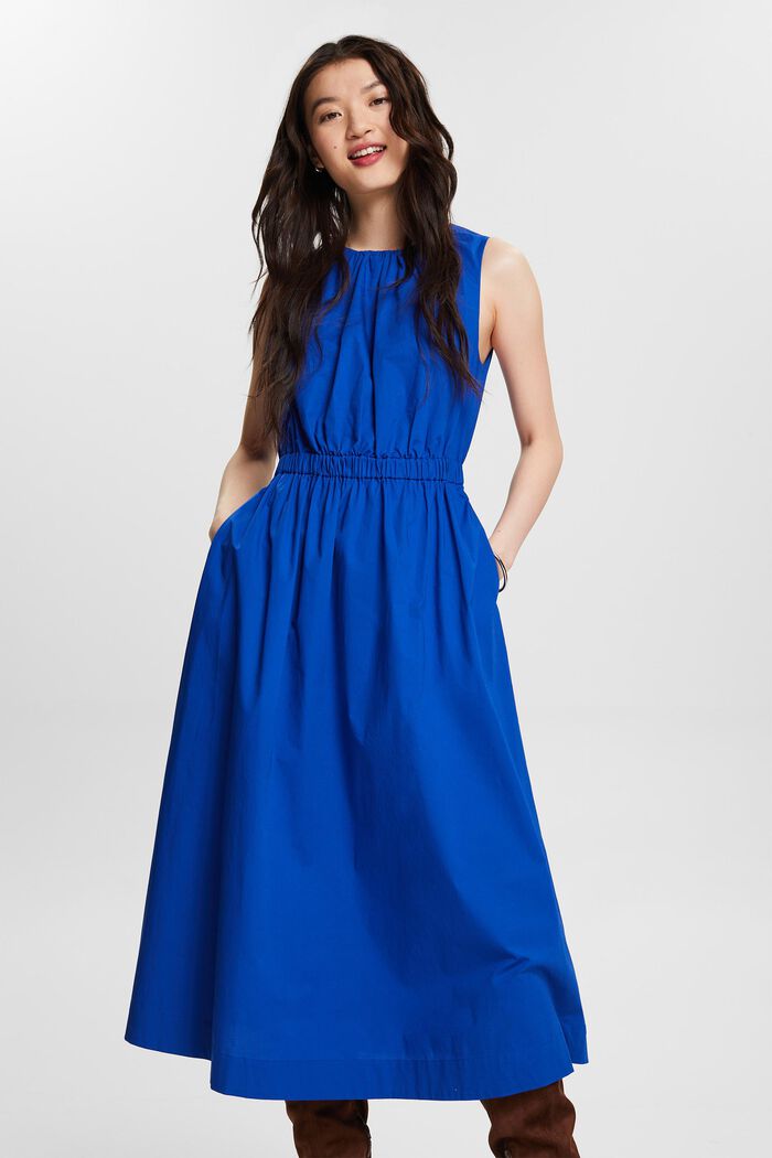 Sleeveless Midi Dress, BRIGHT BLUE, detail image number 0