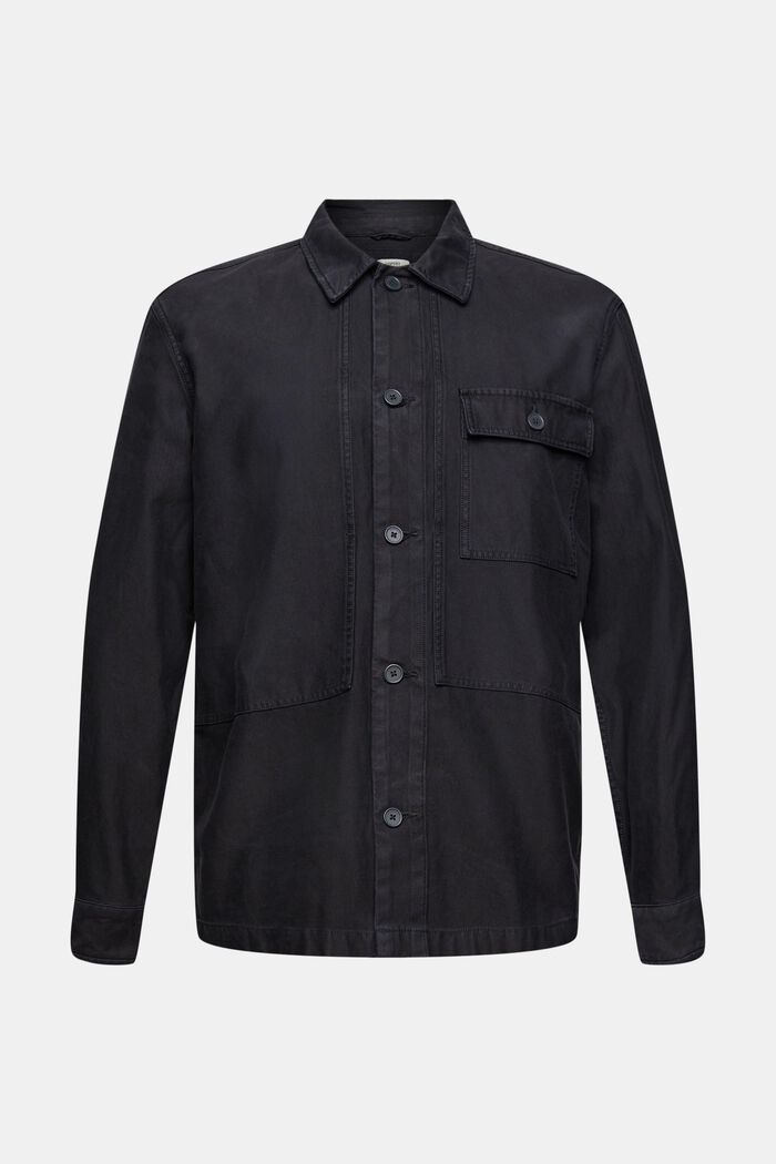 Woven Shirt, BLACK, overview
