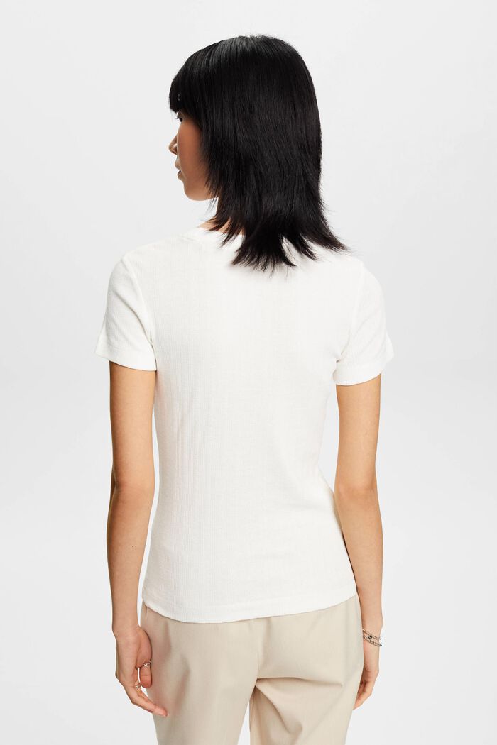 Pointelle t-shirt, OFF WHITE, detail image number 3