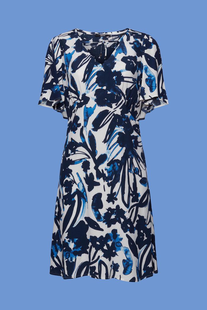 Patterned mini dress, LENZING™ ECOVERO™, DARK BLUE, detail image number 5