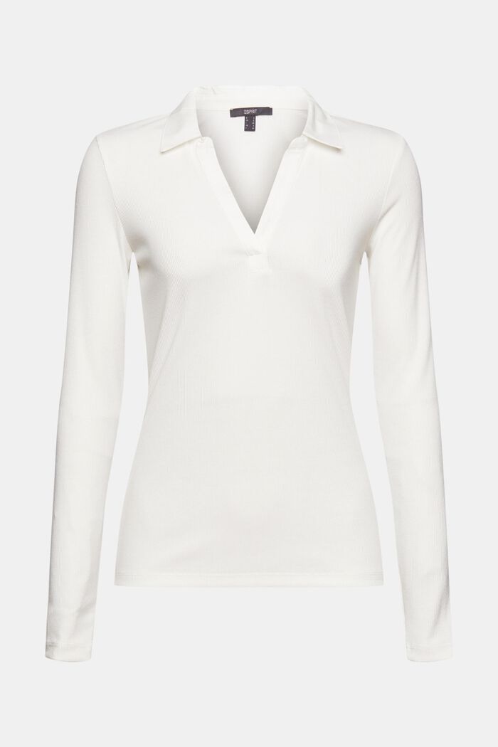 Recycled: long sleeve top with LENZING™ ECOVERO™, OFF WHITE, detail image number 7