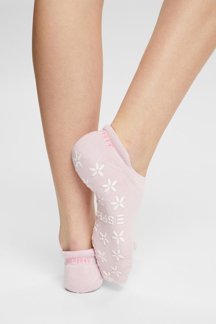 Non-slip trainer socks, organic cotton blend